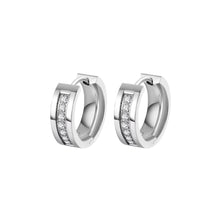 Load image into Gallery viewer, Zara Huggie Earrings in White Gold