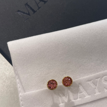 Load image into Gallery viewer, Small Stud Earrings in Gold - 12 Stone Colours