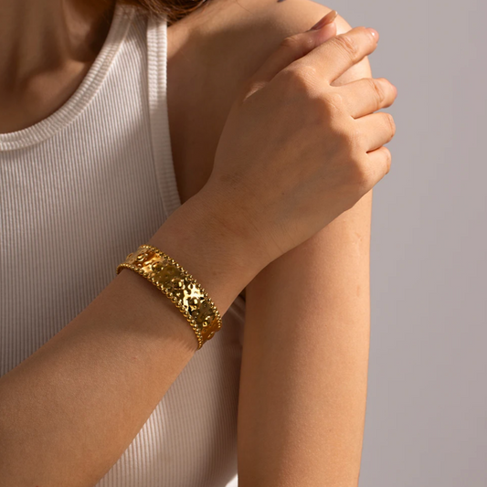 Textured Wide Open Bangle