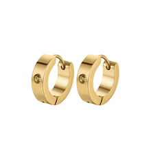 Load image into Gallery viewer, Unique Huggie Earrings in Gold