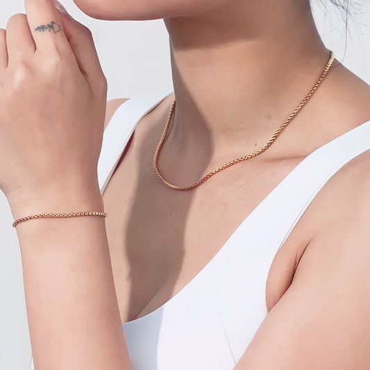 Box Chain Necklace - Gold
