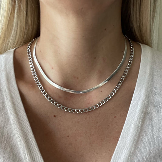 snake chain 4mm necklace silver