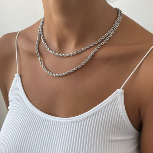 rope chain necklace 5mm silver