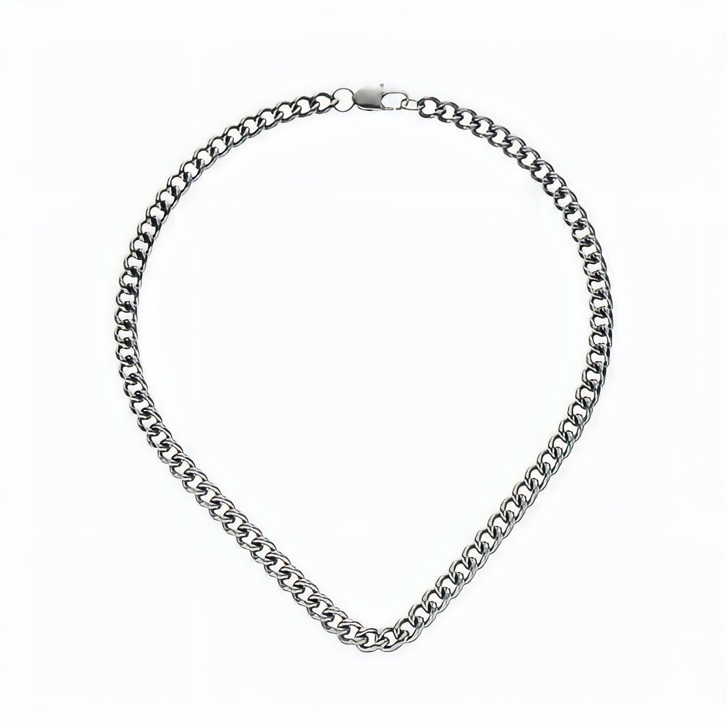 Curb Chain Necklace 7mm - Silver Color