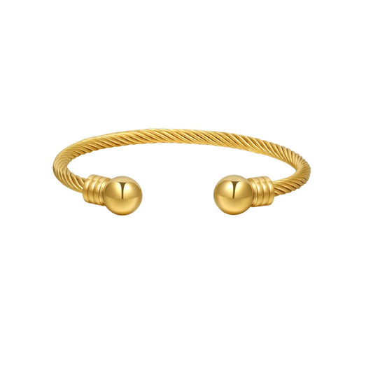Twist Torque Bangle in Gold