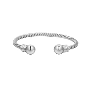 Twist Torque Bangle - Silver Color