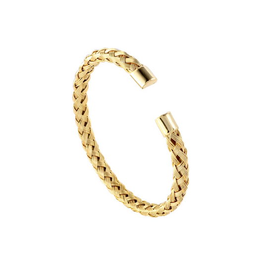 Rope Chain Open Bangle in Gold
