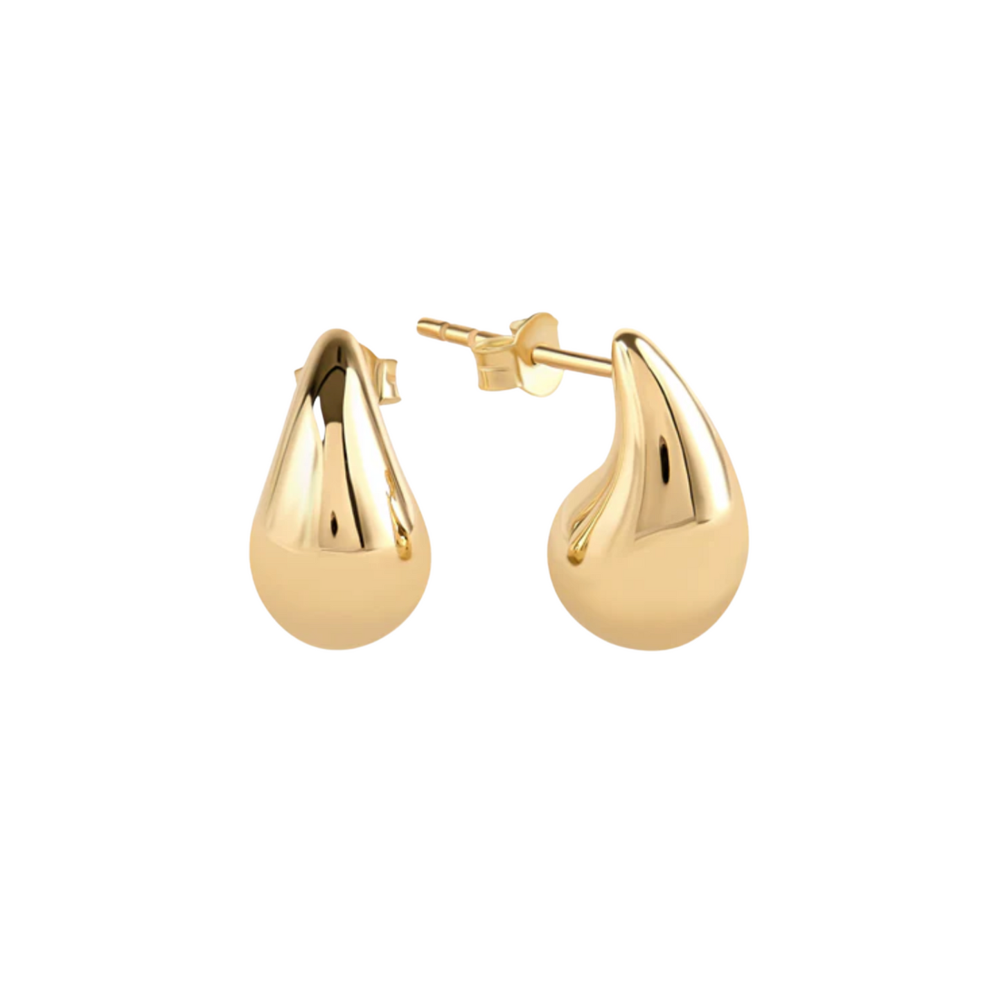 Teardrop Stud Earrings in Gold - Small