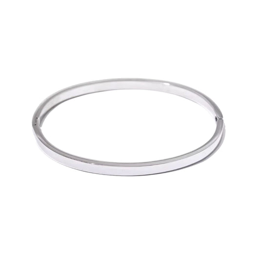 Classic Bangle in White Gold - 4mm