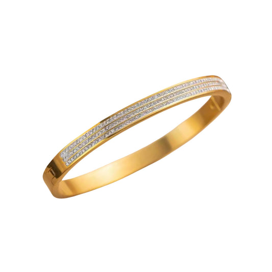 Shine CZ Bangle in Gold
