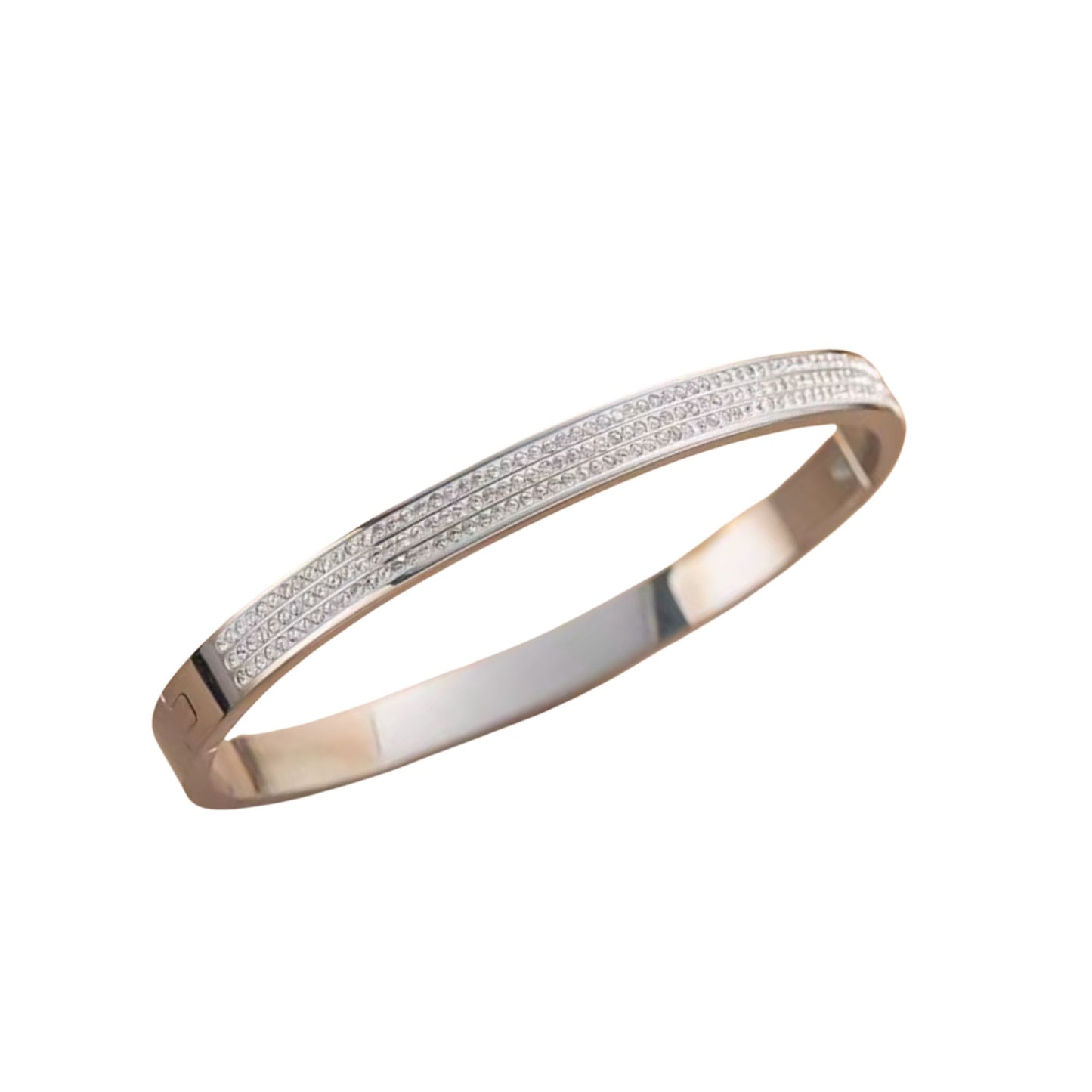Shine CZ Bangle in White Gold