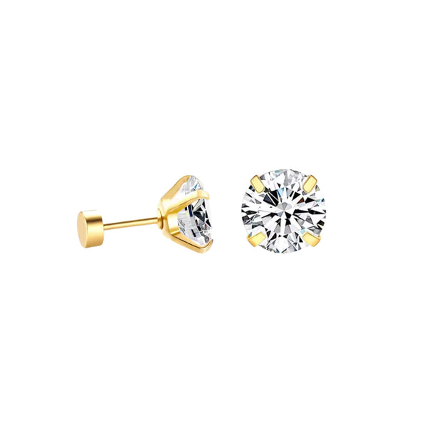 Eternity Stud Earrings in Gold - 5 Stone Sizes