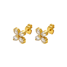 Load image into Gallery viewer, Flower CZ Stud Earrings