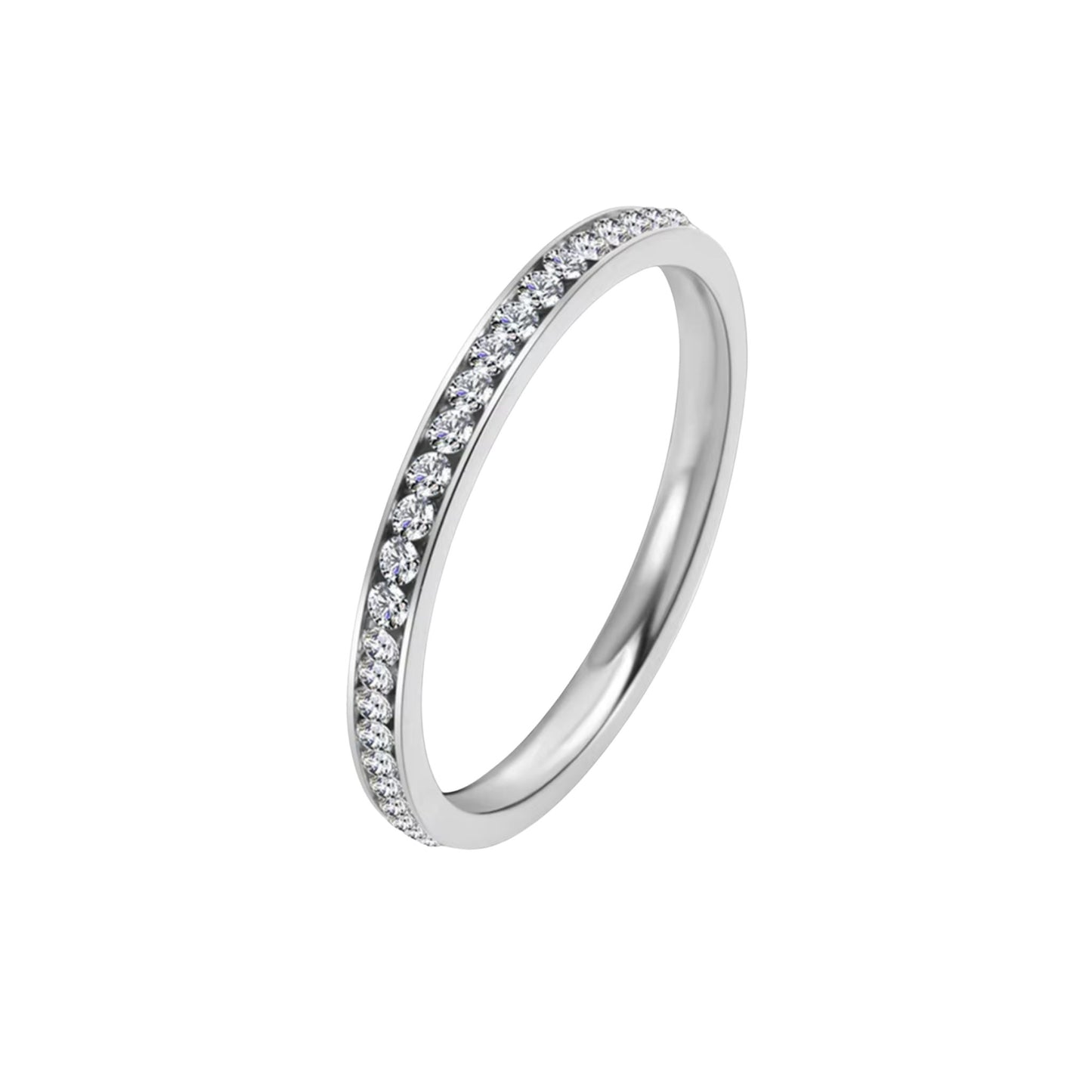Eternity Band Ring in White Gold