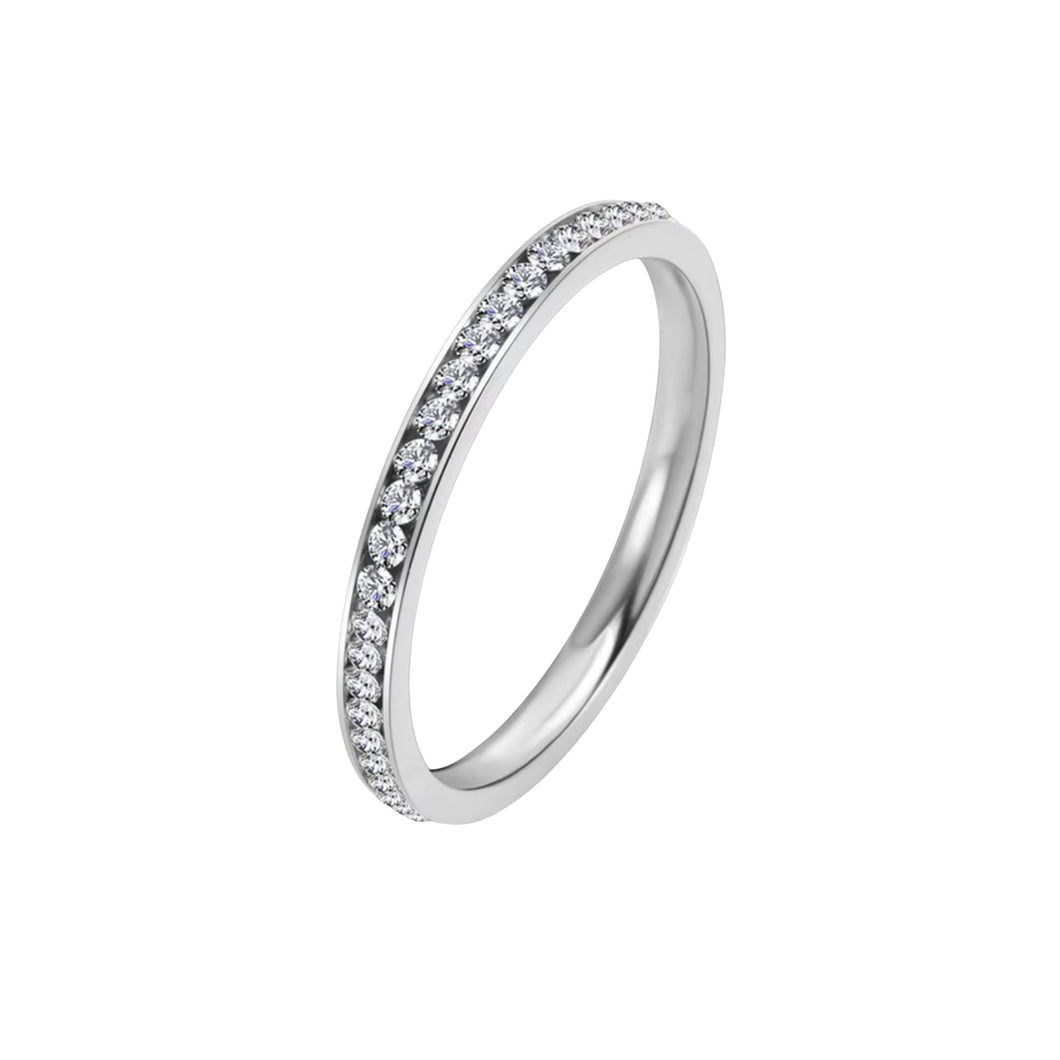 Eternity Band Ring - Silver Color