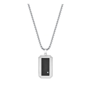 Lost Dog Tag Necklace in White Gold