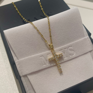 Iced CZ Cross Pendant Necklace