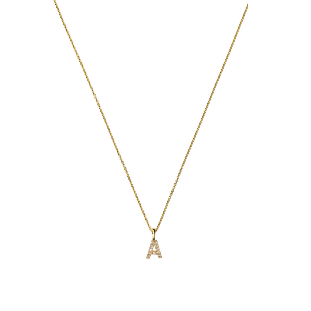 Initial Pendant Necklace - Box Chain