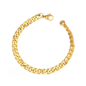 Curb Chain Bracelet 7mm in Gold