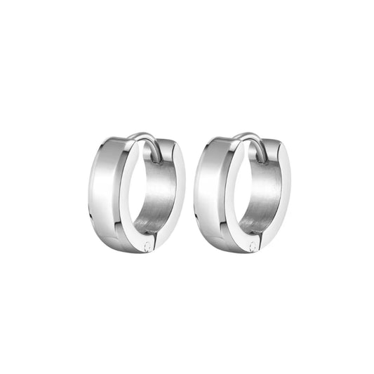 Classic Huggie Earrings in White Gold
