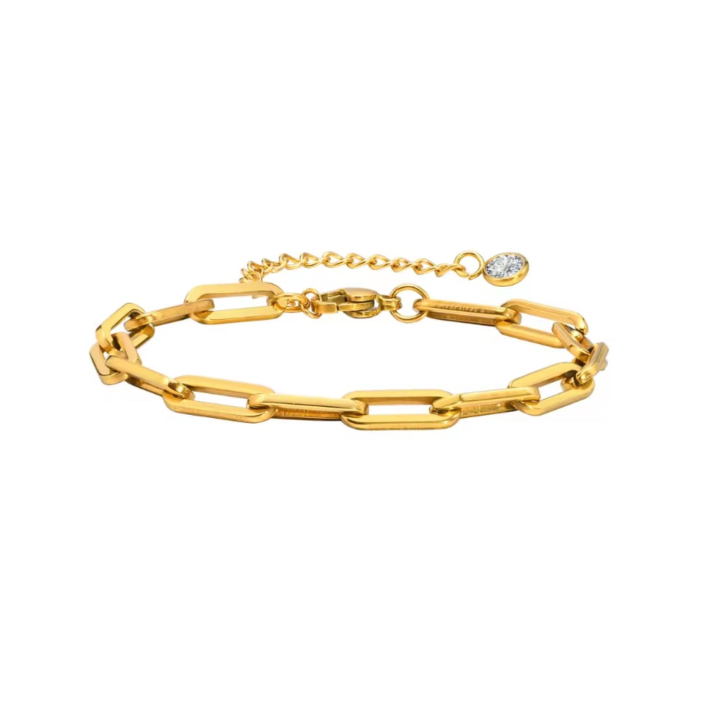 Classic Paperclip Chain Bracelet in Gold