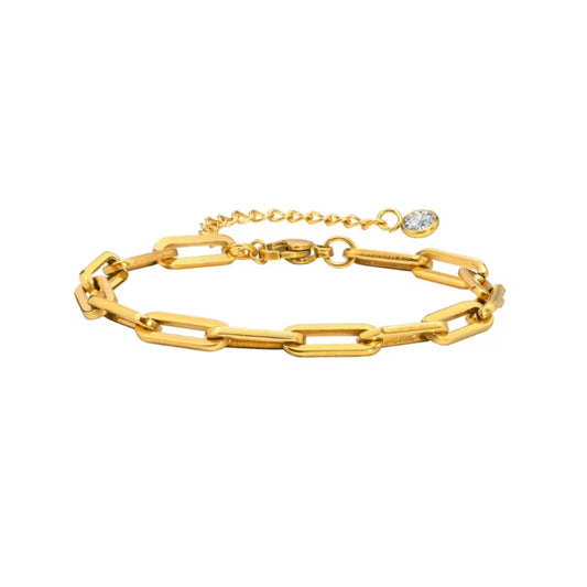 Classic Paperclip Chain Bracelet in Gold