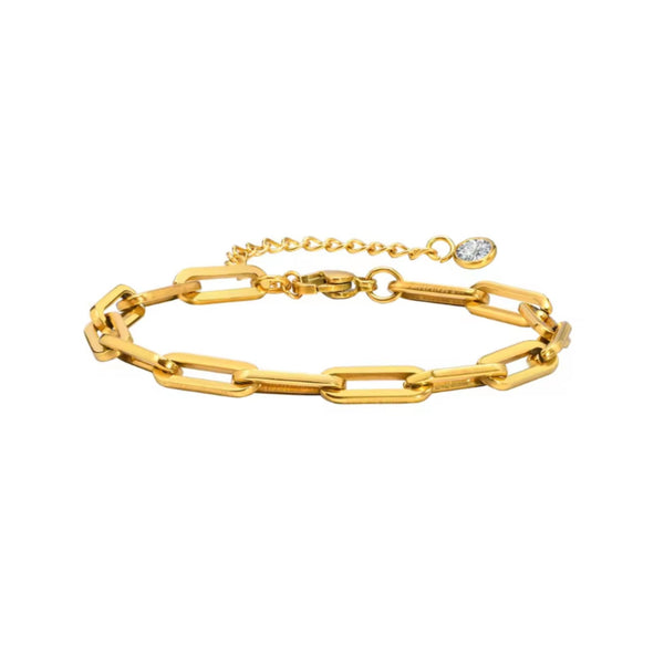 Classic Paperclip Chain Bracelet in Gold