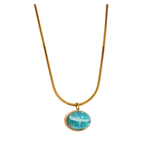 Load image into Gallery viewer, Amazonite Pendant Necklace in Gold