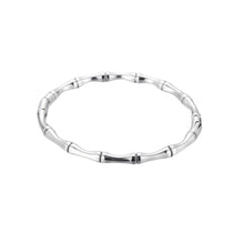 Load image into Gallery viewer, Bamboo Bangle Bracelet in White Gold