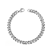 Load image into Gallery viewer, Curb Chain Bracelet 7mm in White Gold