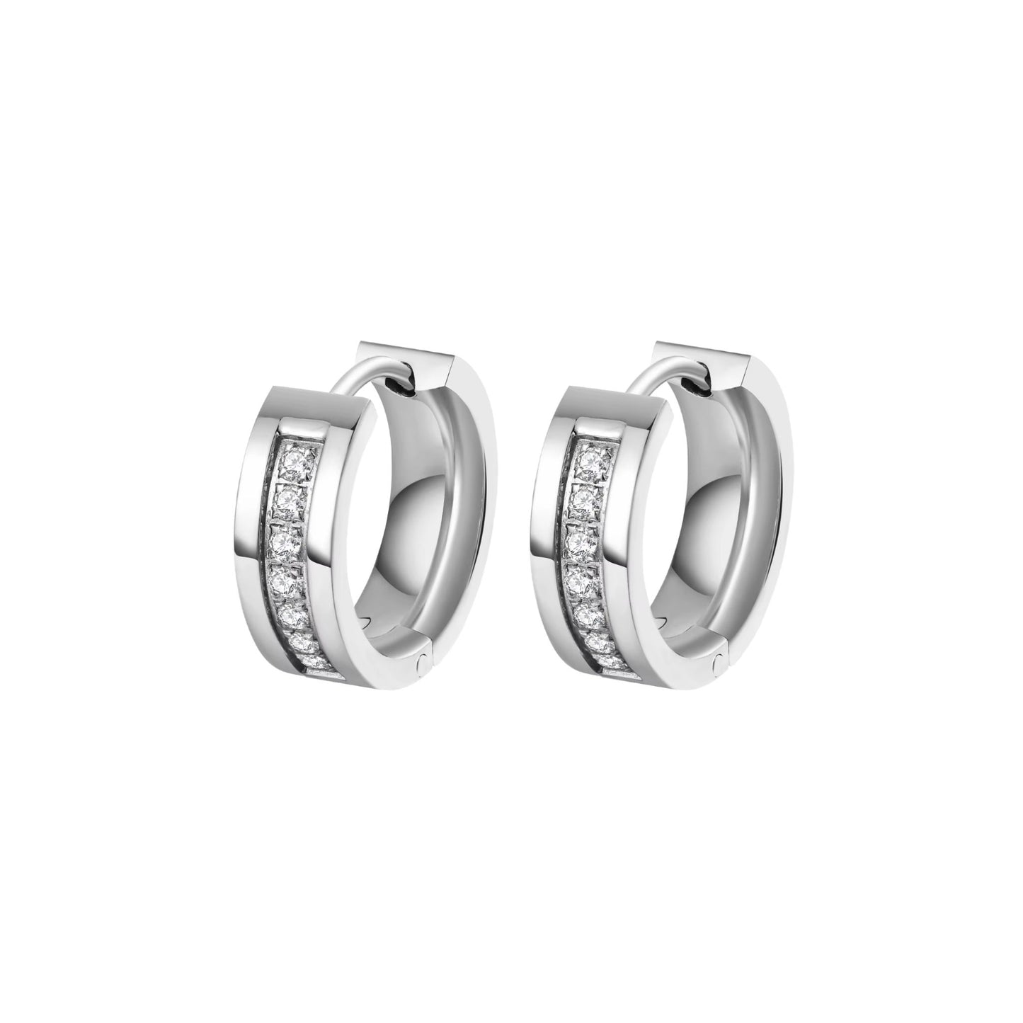 Zara Huggie Earrings in White Gold