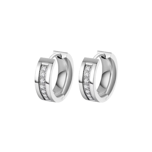 Zara Huggie Earrings in White Gold