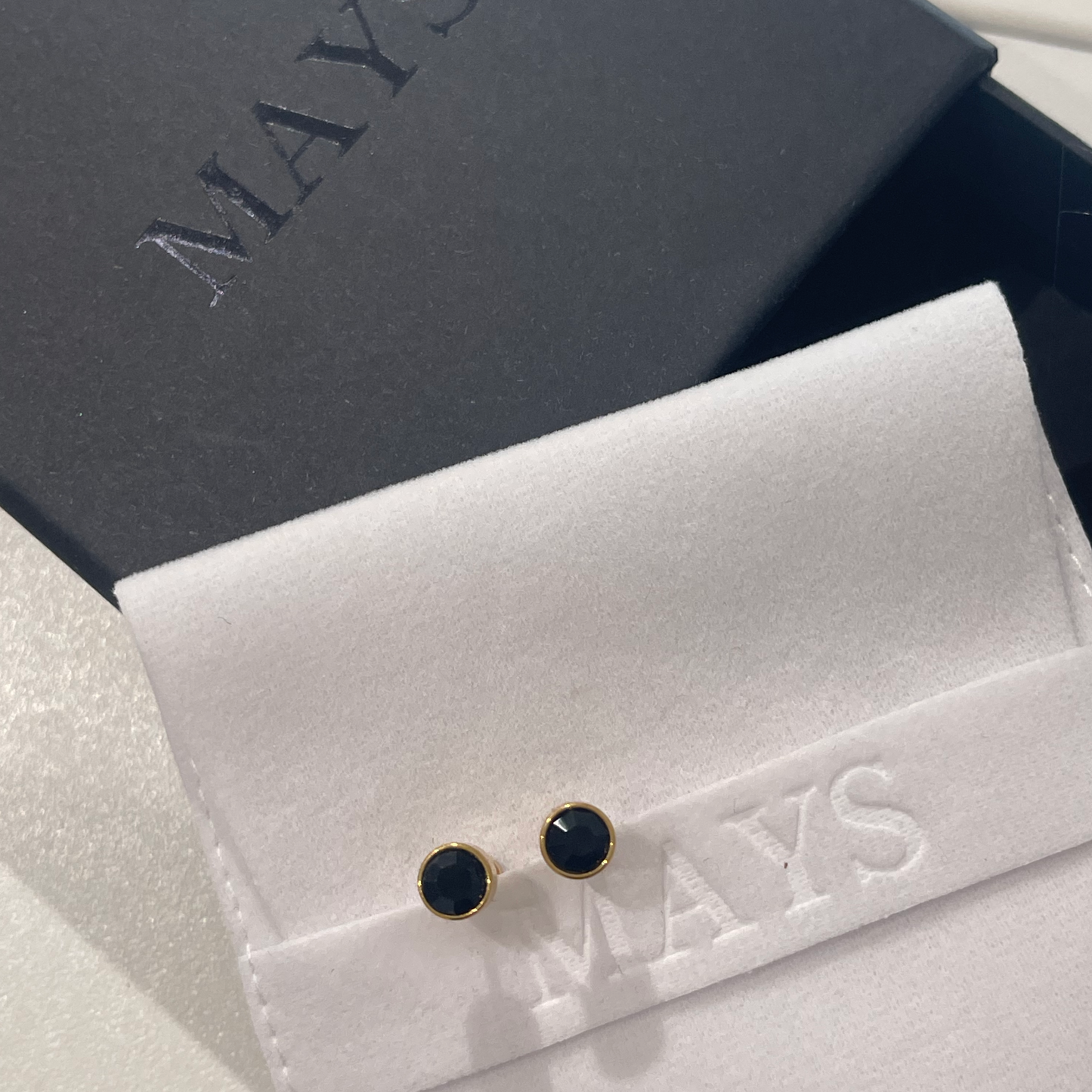 Small Stud Earrings in Gold - 12 Stone Colours