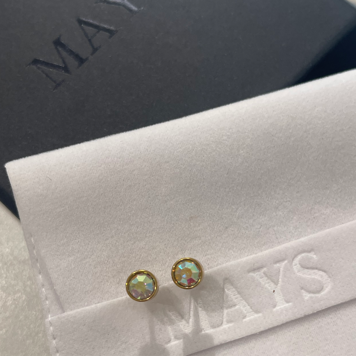 Small Stud Earrings in Gold - 12 Stone Colours