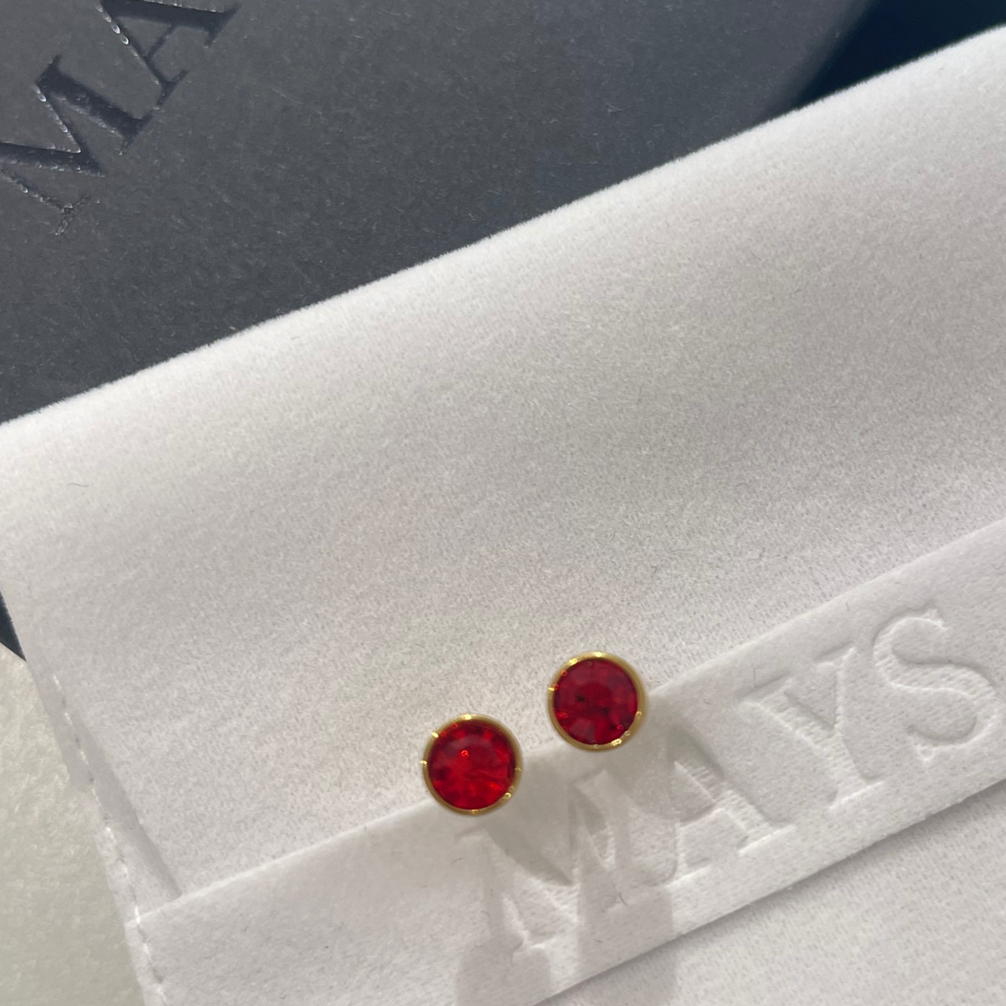 Small Stud Earrings in Gold - 12 Stone Colours