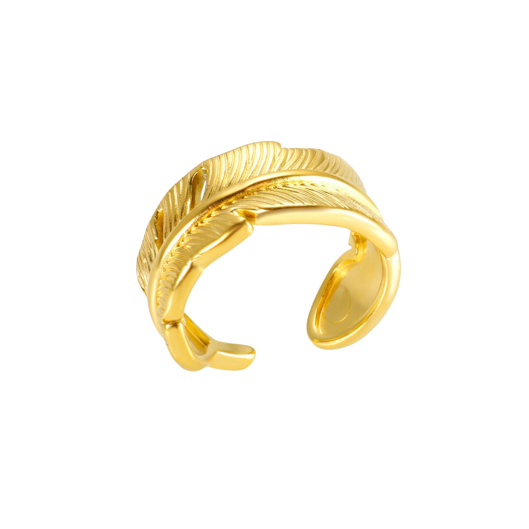 Feather Ring in Gold