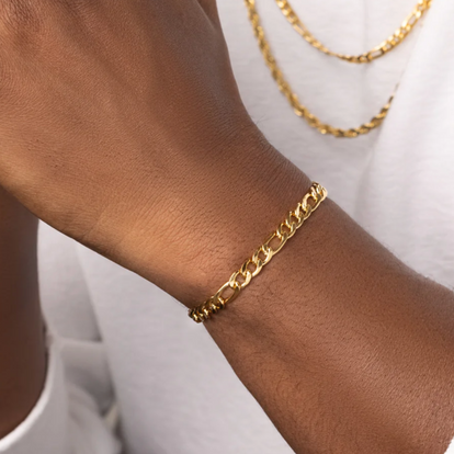 GAGAN　figaro chain bracelet Figaro Chain Bracelet 7mm in Gold – Mays Store