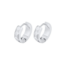 Load image into Gallery viewer, Geometric Huggie Earrings - Silver Color