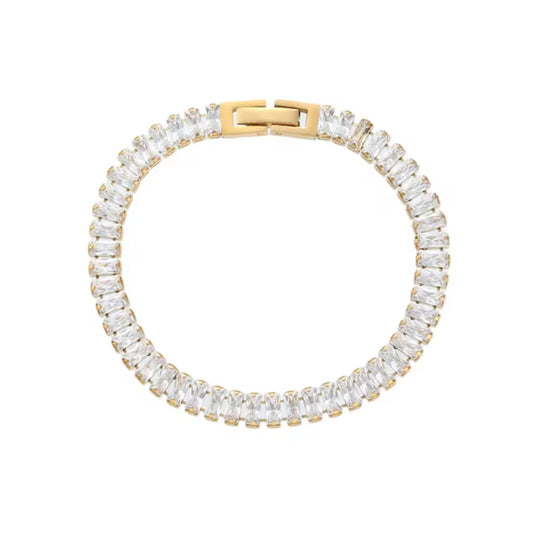 Vivid Tennis Chain Bracelet - Gold