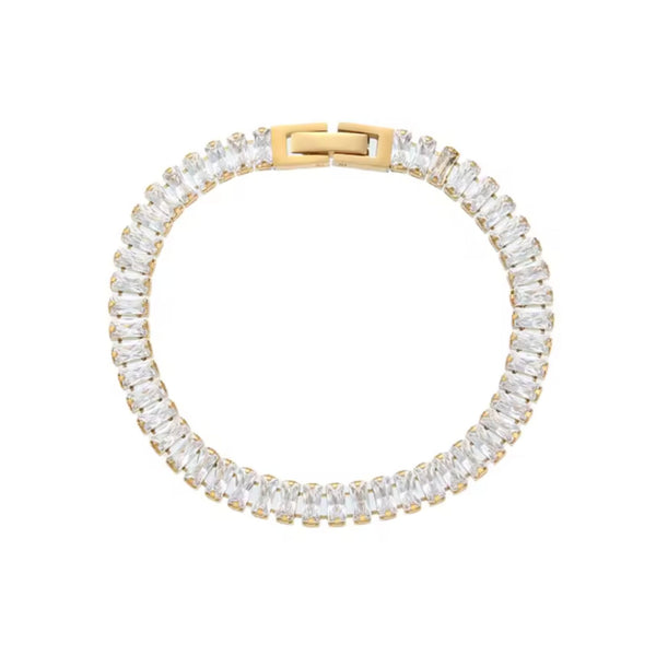 Vivid Tennis Chain Bracelet - Gold