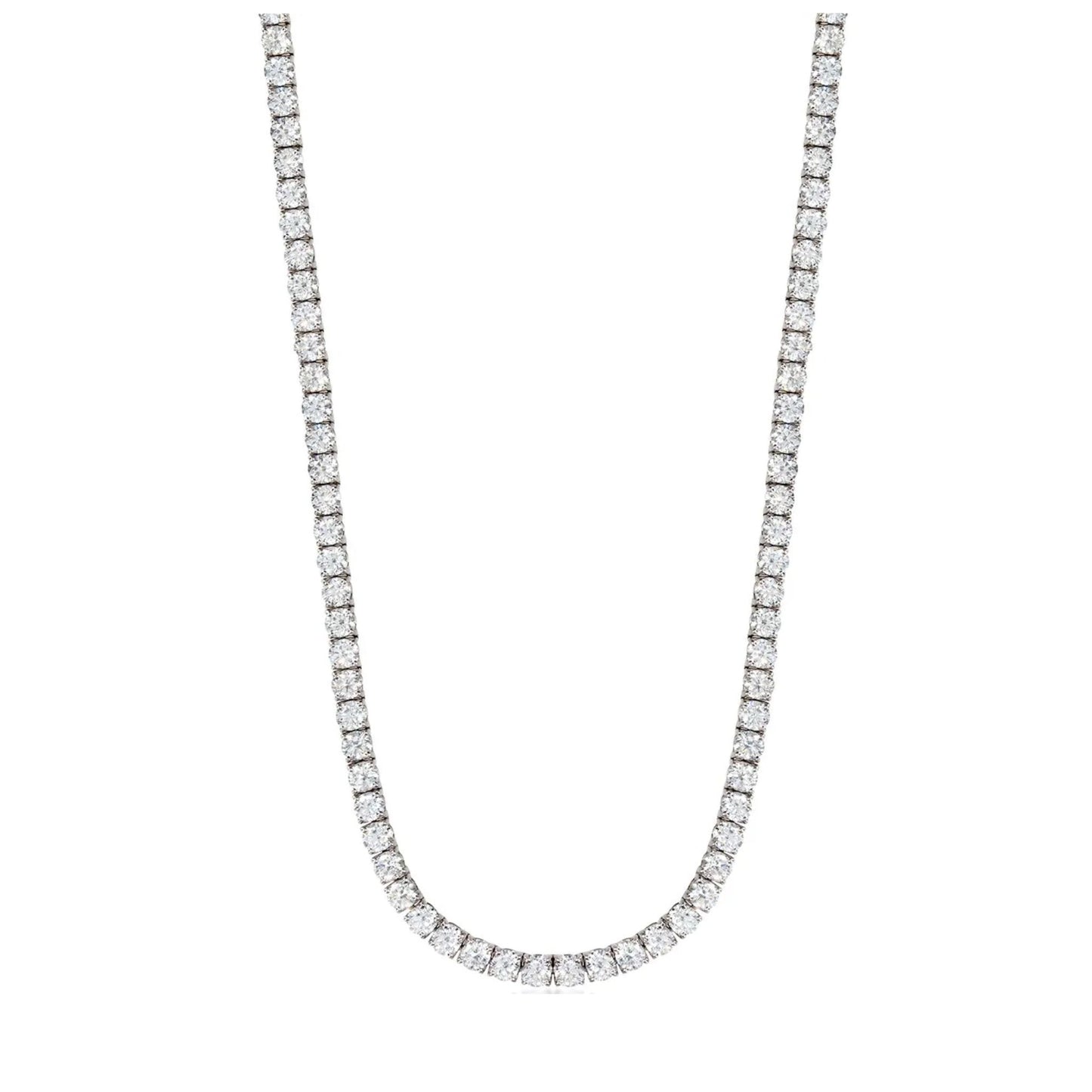 Blossom Tennis Chain Necklace in White Gold