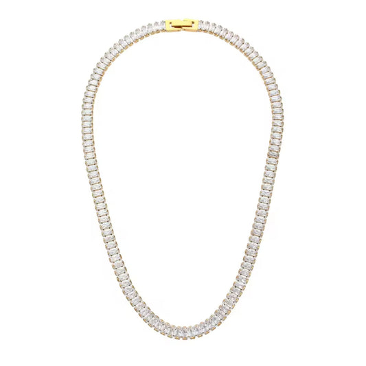 Vivid Tennis Chain Necklace - Gold