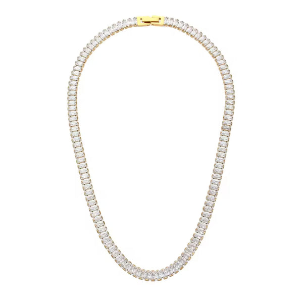 Vivid Tennis Chain Necklace - Gold