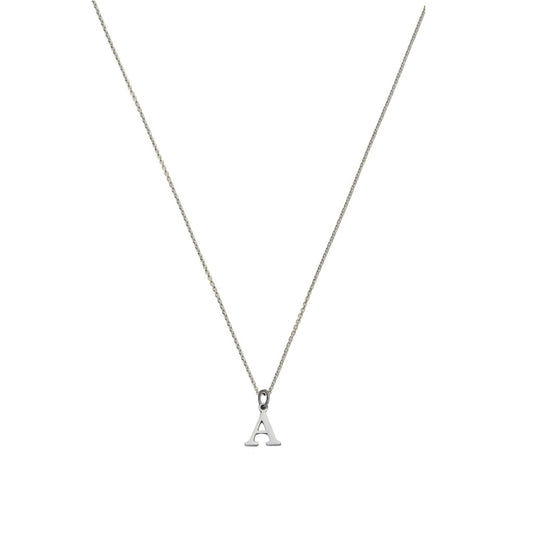 Initial Pendant Necklace in White Gold