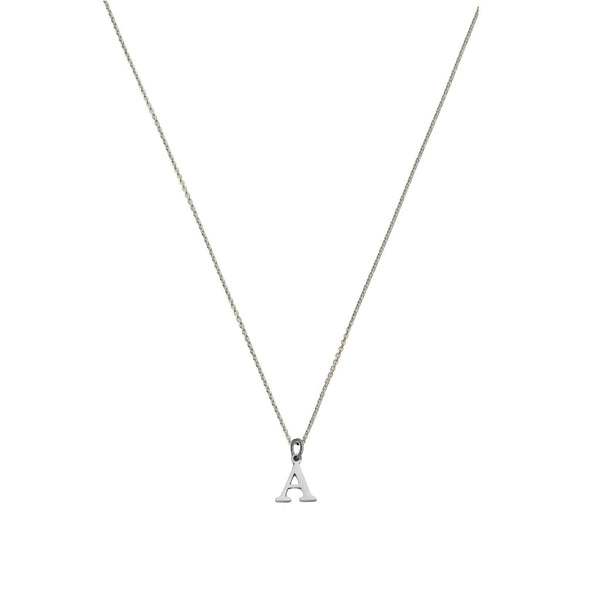 Initial Pendant Necklace in White Gold