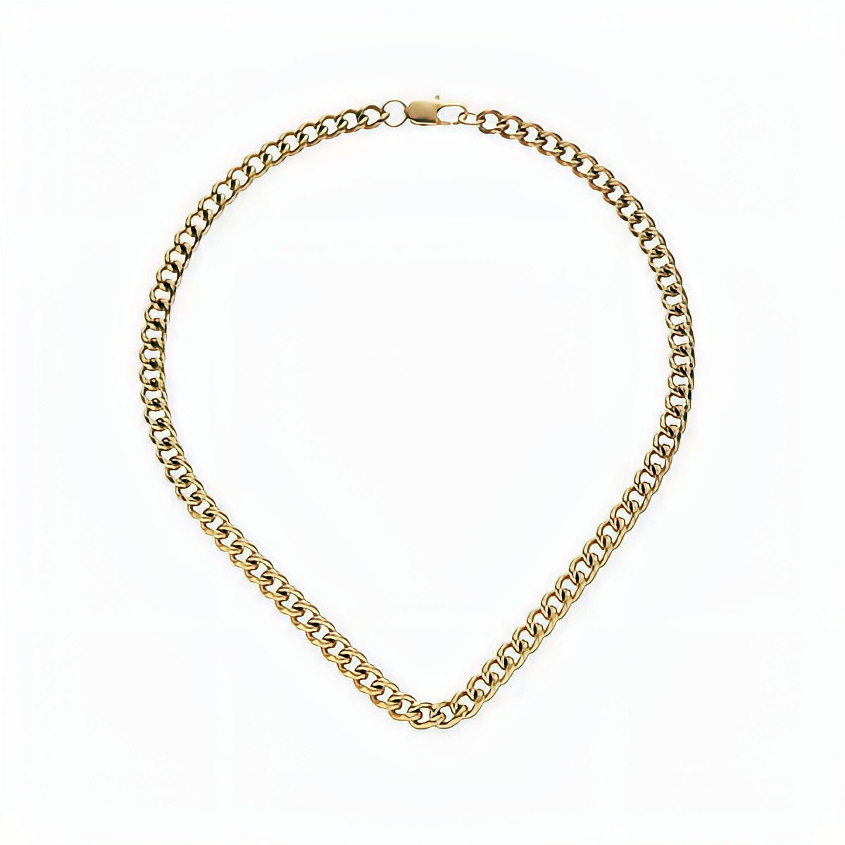 Curb Chain Necklace 7mm in Gold