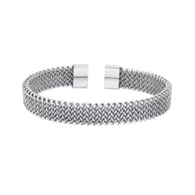 Load image into Gallery viewer, Mesh Chain Open Bangle - Silver Color