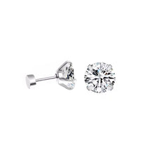 Load image into Gallery viewer, Eternity Stud Earrings - Silver Color - 5 Stone Sizes