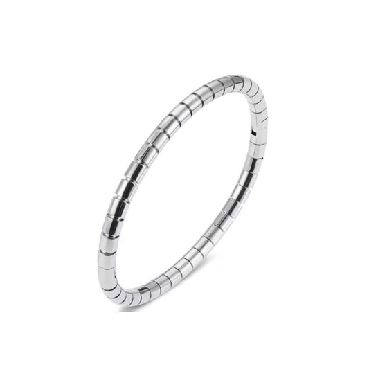 Snake Bangle in White Gold