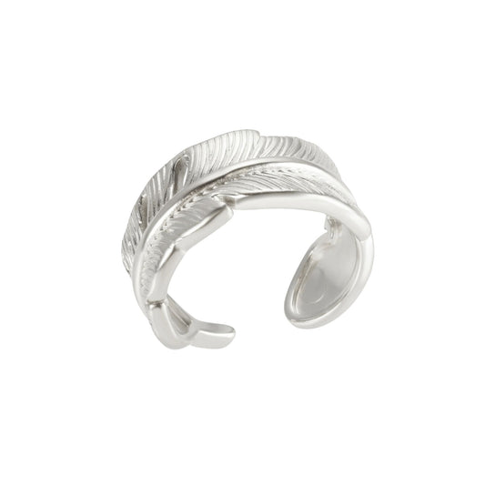 Feather Ring in White Gold